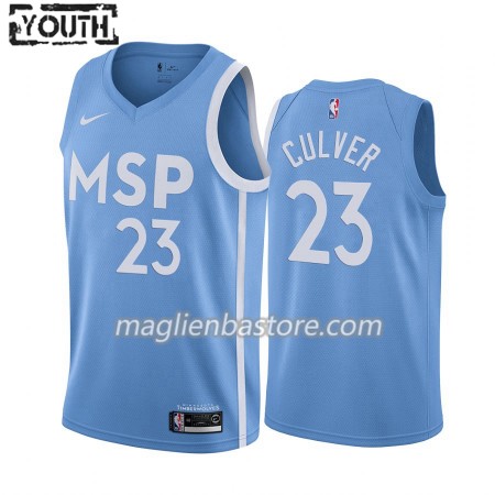 Maglia NBA Minnesota Timberwolves Jarrett Culver 23 Nike 2019-20 City Edition Swingman - Bambino